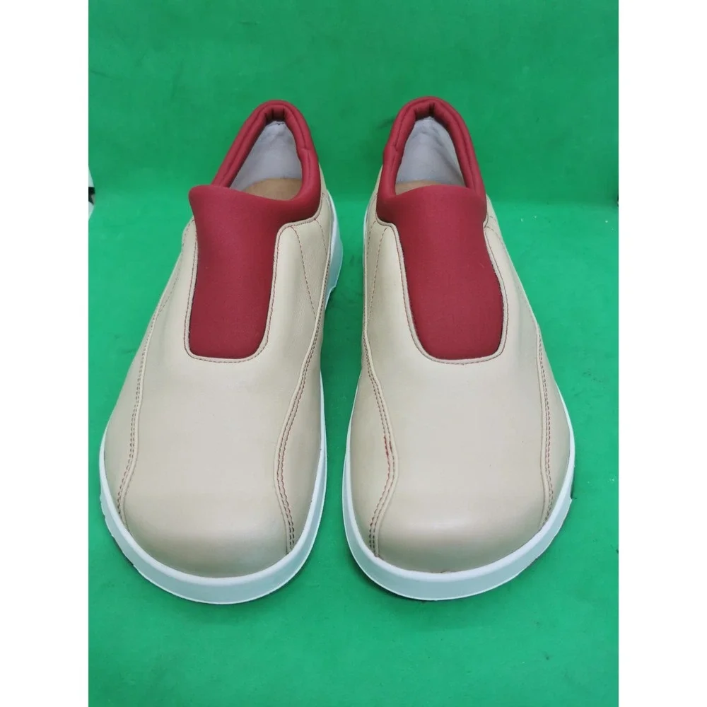 Birkenstock Footprint Unique Schuhe Retro Beige Leather Shoes Mens Size 40/ 7.5